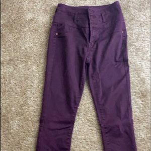 purple high wasted  jeans